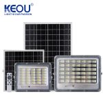 Solar powered flood light KEOU new 100W 200W IP66 water proof fully solar powered outdoor flood light