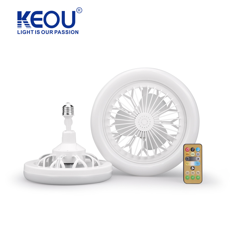 KEOU 50W Adjustable Wind Speed Remote Ceiling Fan With Light