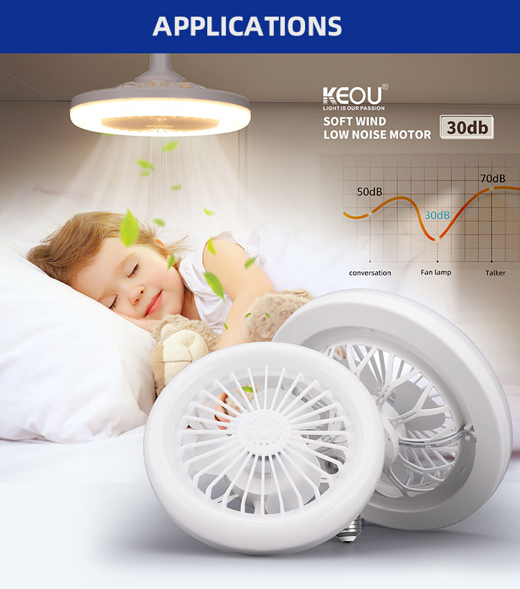 KEOU 30W 50W Ceiling Fan Light