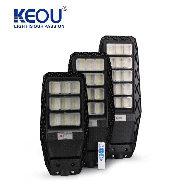 KEOU IP66 Waterproof 100W 200W 300W Solar Energy Street Light