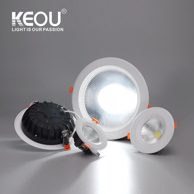 KEOU Glass Aluminum 7W 12W 18W 30W LED COB downlight